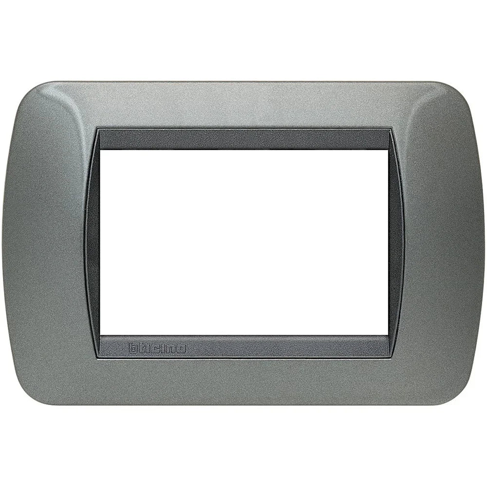 Bticino Living International placca 3 moduli acciaio scuro L4803AC