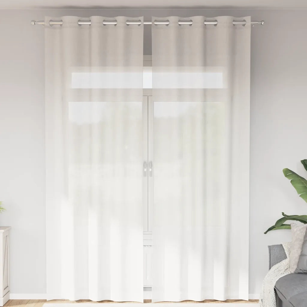 Tende in Voile con Occhielli 2 pz Bianco 4102153