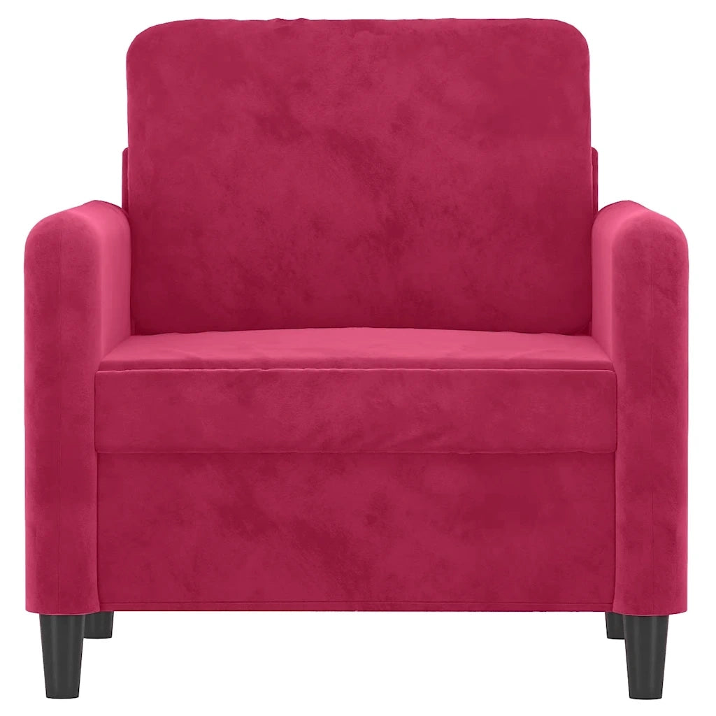 Poltrona Rosso Vino 60 cm Velluto 359426