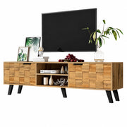 Mobile TV 160.5x35.5x45 cm; 2 ante e 2 vani aperti; chiusure ammortizzate; pannello truciolare; colore naturale