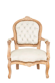 Biscottini POLTRONA DA BAMBINO STILE FRANCESE LUIGI XVI IN LEGNO MASSELLO DI FAGGIO Sedia
