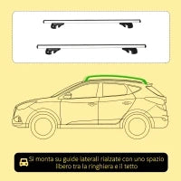 Barre Portapacchi per Auto con Serratura e Chiavi in Lega di Alluminio 125x5.5x7cm, Max. 75 kg