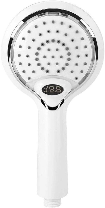 Douchekop Manuale a Spruzzo Acqua con Funzione di Cambio di Colore e Display Digitale della Temperatura con Risparmio d'Acqua - LED.