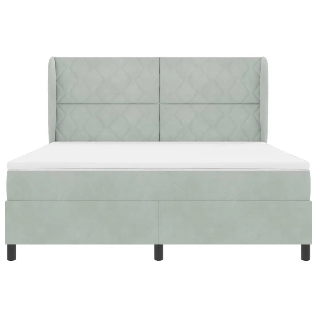 Letto a molle con materasso Grigio chiaro 200 x 180 cm Velluto 3340994