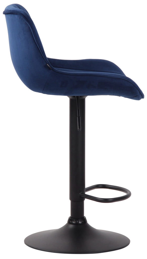 Set di 2 sgabelli da bar Lentini Velvet blu,nero