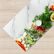 Tappeto Cucina Antiscivolo Made in Italy Passatoia Antimacchia Multiuso Corridoio Soggiorno Lavabile in Lavatrice - 50x200 - Marmo Avocado