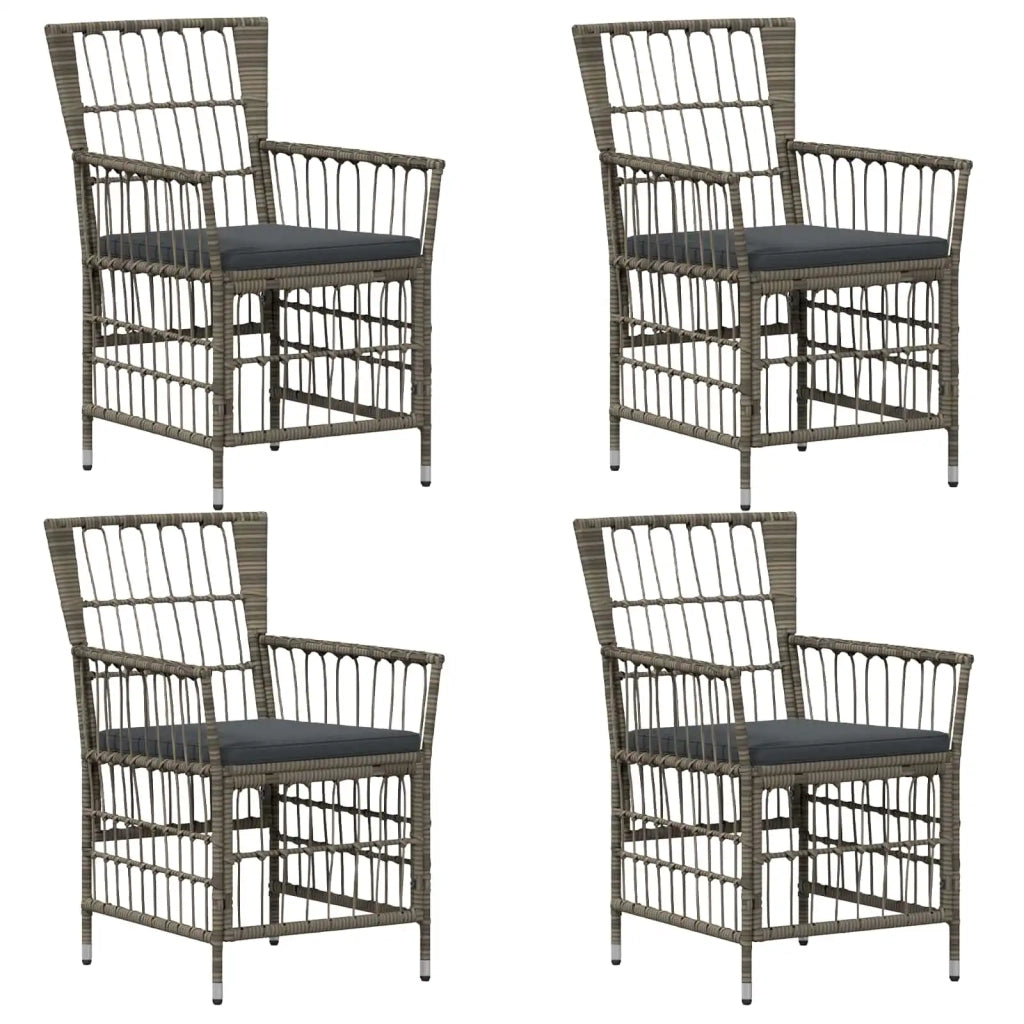 Sedie da giardino 4 pz Grigio polyrattan 42025132