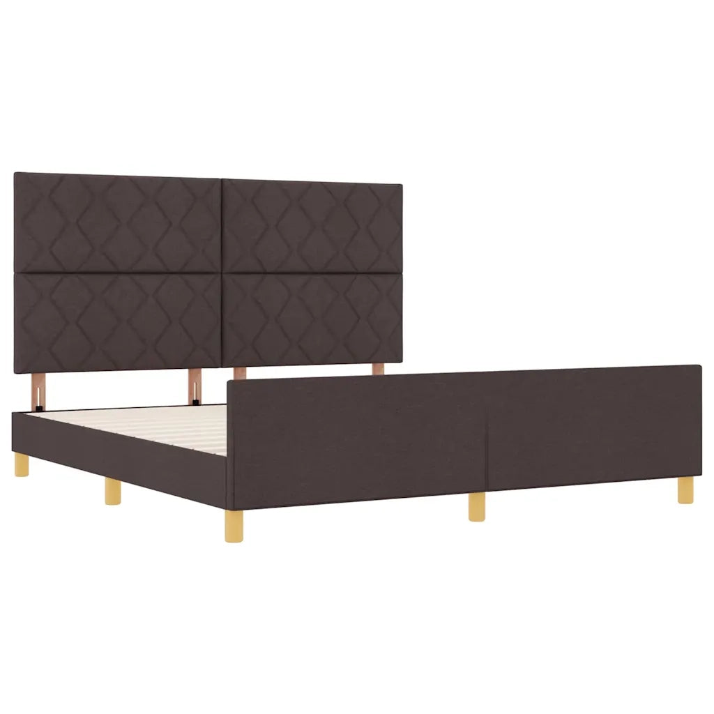 Struttura del letto Marrone scuro 180 x 200 cm Tessuto 3344826