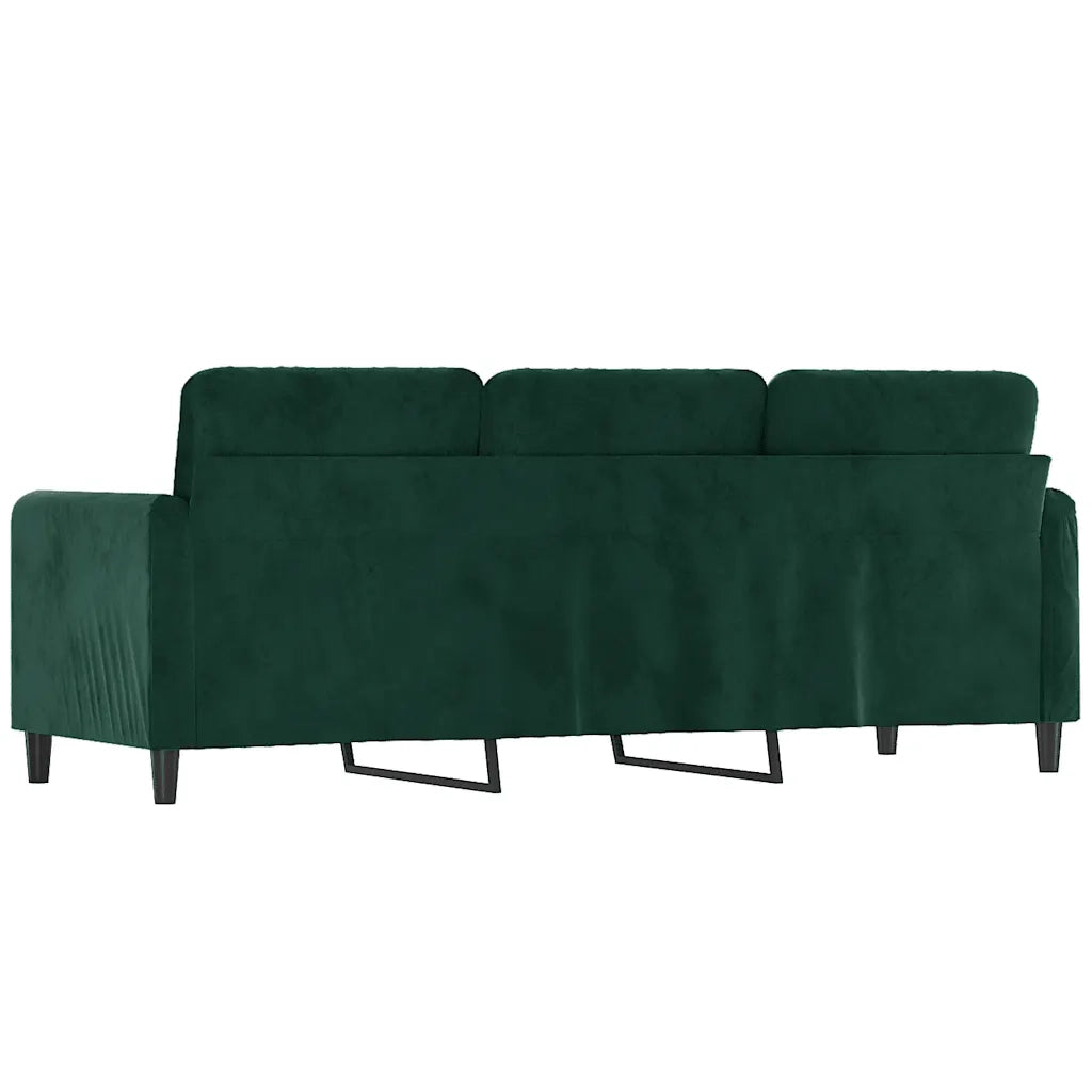 Divano a 3 Posti-Sofa 3 Posti Verde Scuro 180 cm in Velluto 857326