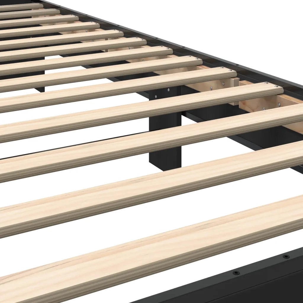 Giroletto Nero 100x200 cm in Legno Multistrato e Metallo 845647