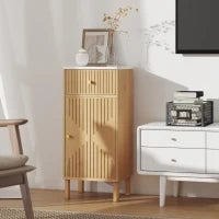 Mobiletto per bagno, con piano effetto marmo e cassetto 36 x 30 x 80 cm, Rovere