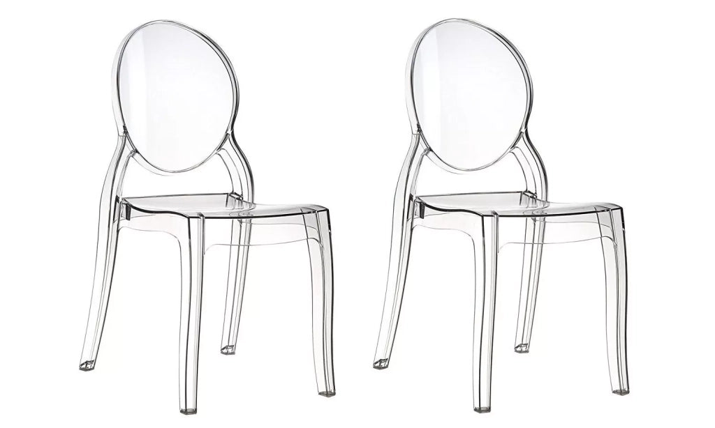 Set 4 sedie design moderne polipropilene trasparente 50,5x48,5x94 (695) - Mobili 2G