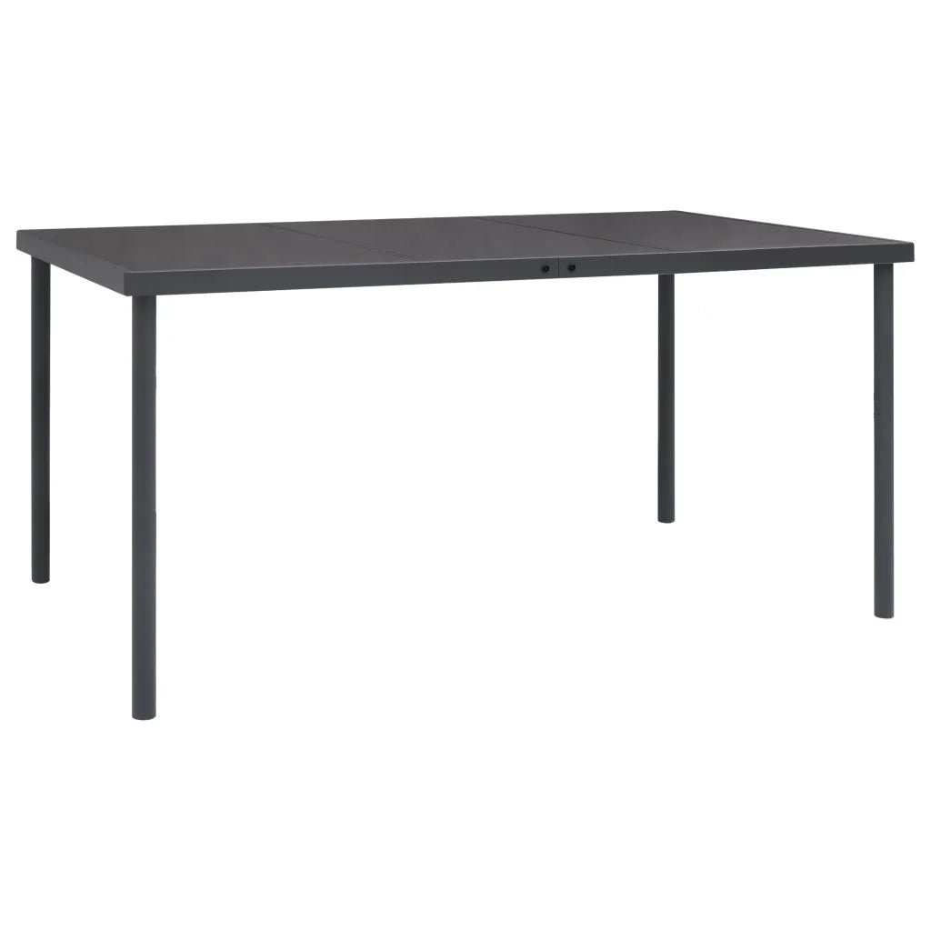 Set da Pranzo da Giardino 5 pz Nero in Acciaio e Textilene 3200698
