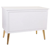 Sgabello baule in legno bianco 83x41,5x62,5h