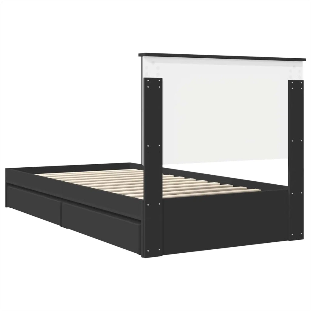 Letto con Contenitore Nero 100 x 200 cm Legno multistrato 3411237
