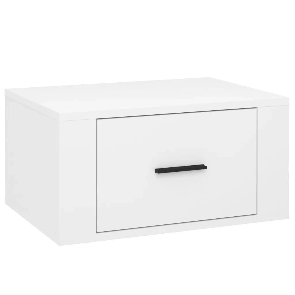 Comodini a Muro 2 pz-Set di 2 Tavolino da notte Bianco Lucido 50x36x25 cm
