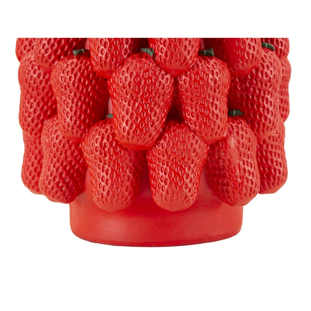 Vaso Decorativo Fragole, Rosso, Poliresina, 20x20x32 cm