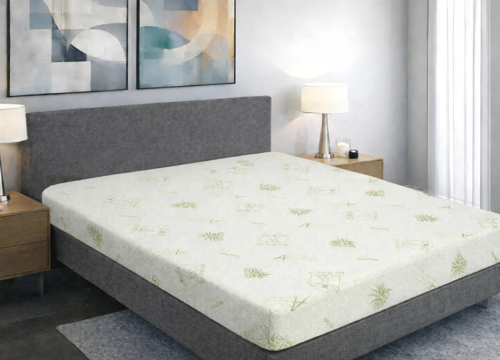 Coprimaterasso Imbottito Elasticizzato Anallergico Federe Cuscino Letto Made Italy - Piazza E Mezza - Aloe