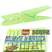 Trade Shop - 120 Pezzi Mollette Pinze Bucato Panni Plastica Extraforte Verde Stendibiancheria -