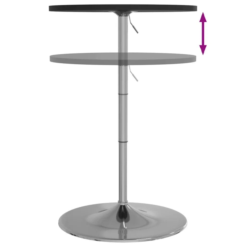 Tavolino Bar Nero 60x60x90 cm Legno Multistrato Acciaio Cromato 4007193