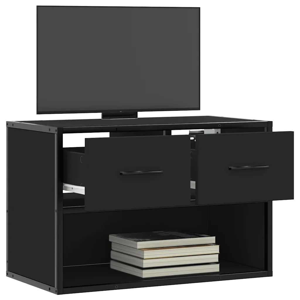 Mobile TV | Armadietto TV | Mobile Porta TV Nero 60x31x39,5cm in Truciolato e Metallo