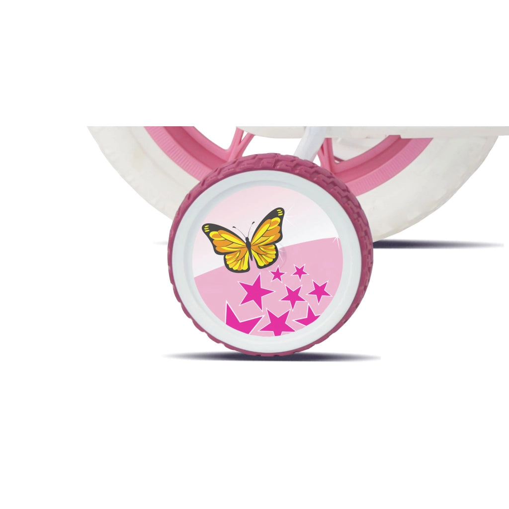 Bicicletta per Bambine 12" Unicorn Freno Caliper e Stabilizzatori in Acciaio Hi-Ten Rosa