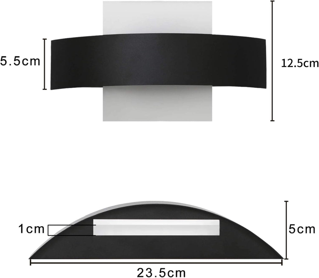ZMH Lampada da parete a LED 3000K 7W corridoio 23,5cm camera da letto lampada da letto in acrilico bianco caldo