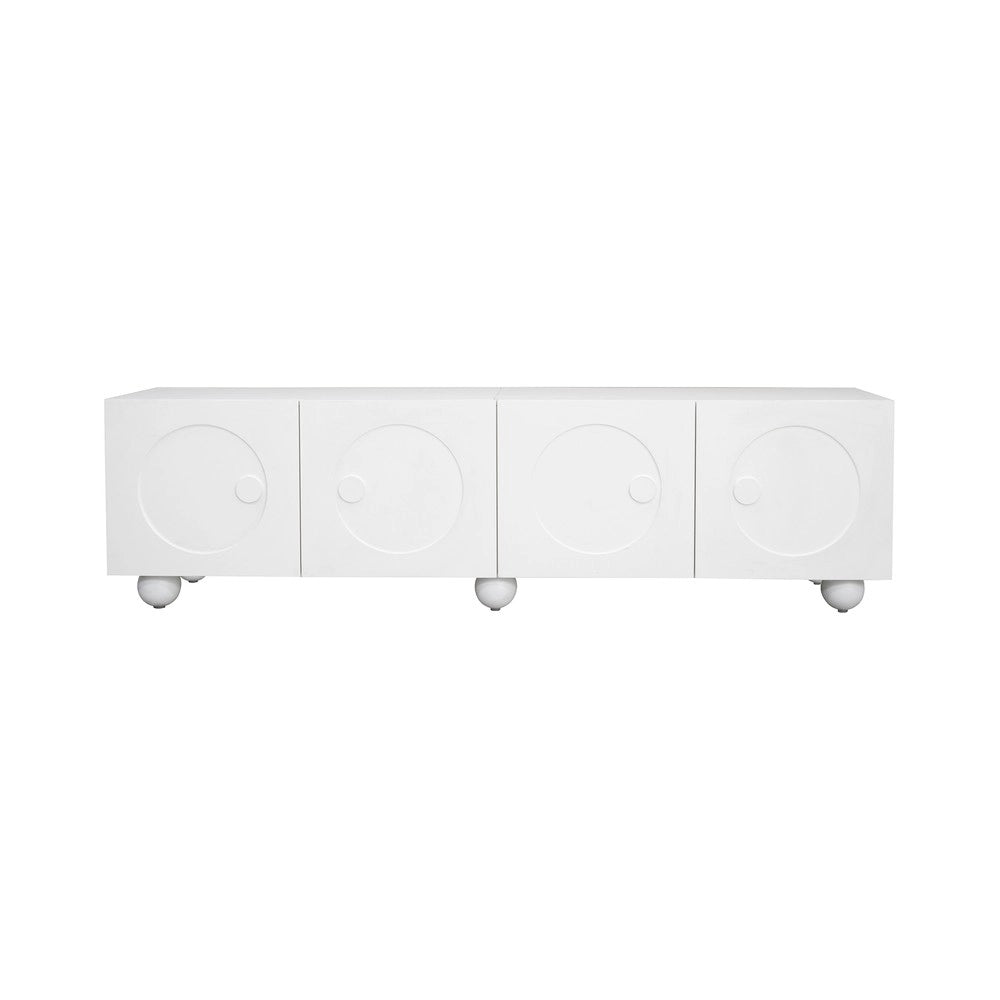 Mobile TV Basso ¨C Xylo ¨C Bianco, Legno, 180x38x50 cm
