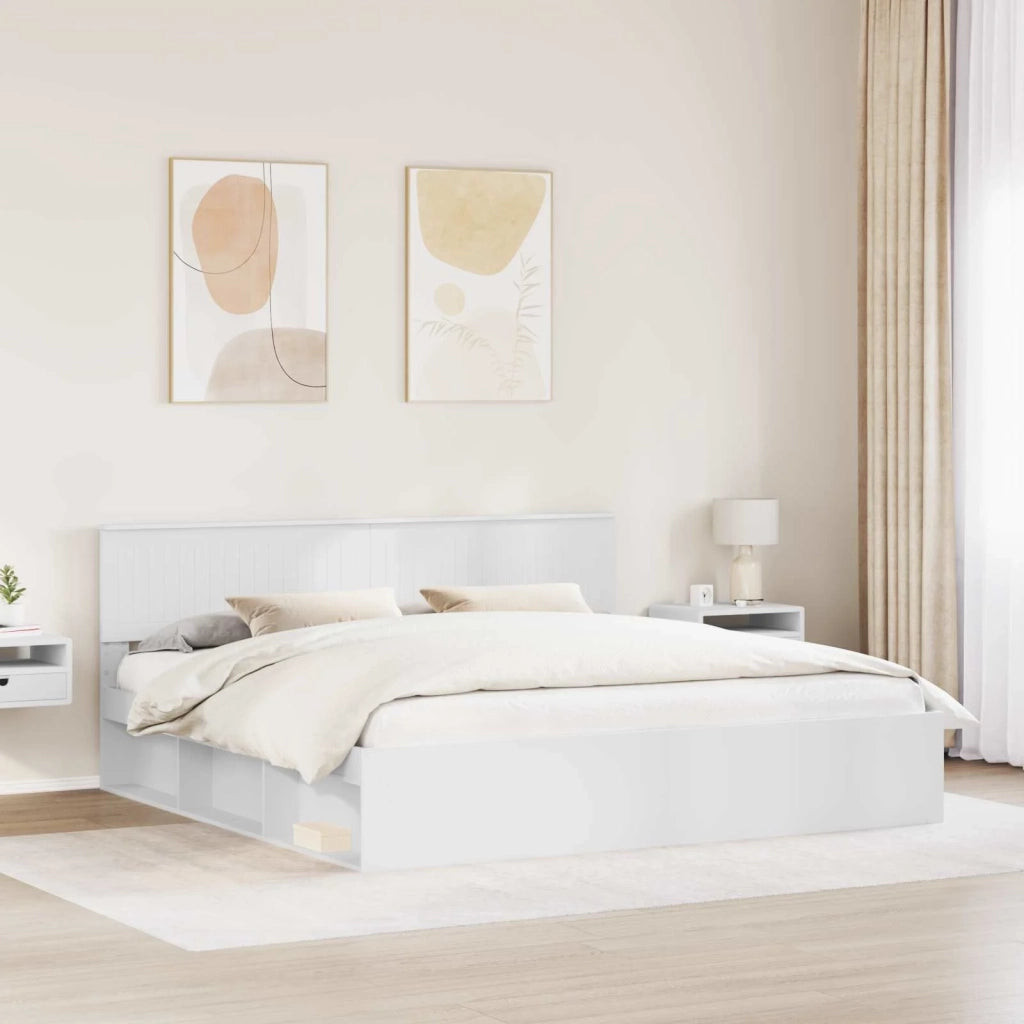 Struttura del letto Bianco 200 x 200 cm Pino massello