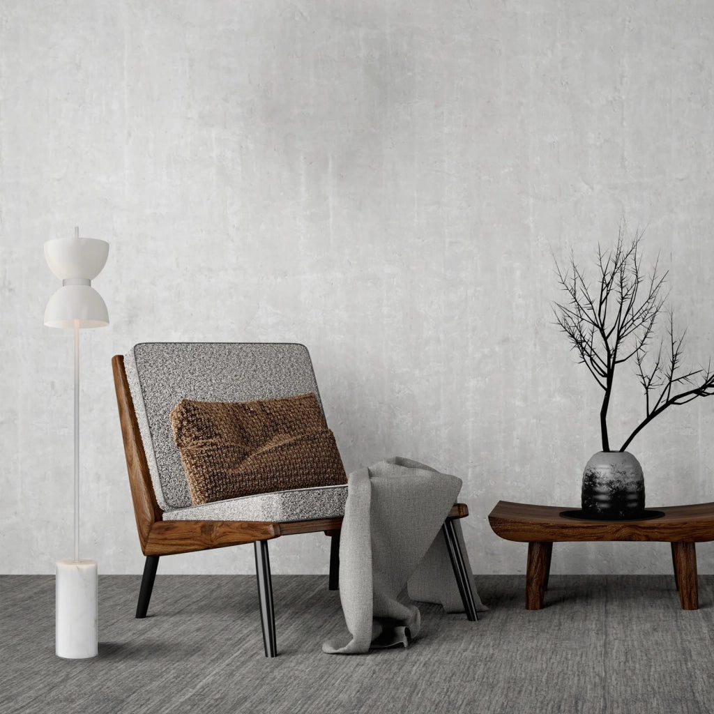 Maytoni Lampada da terra moderna Kyoto 1 luce LED integrato bianco metallo vetro