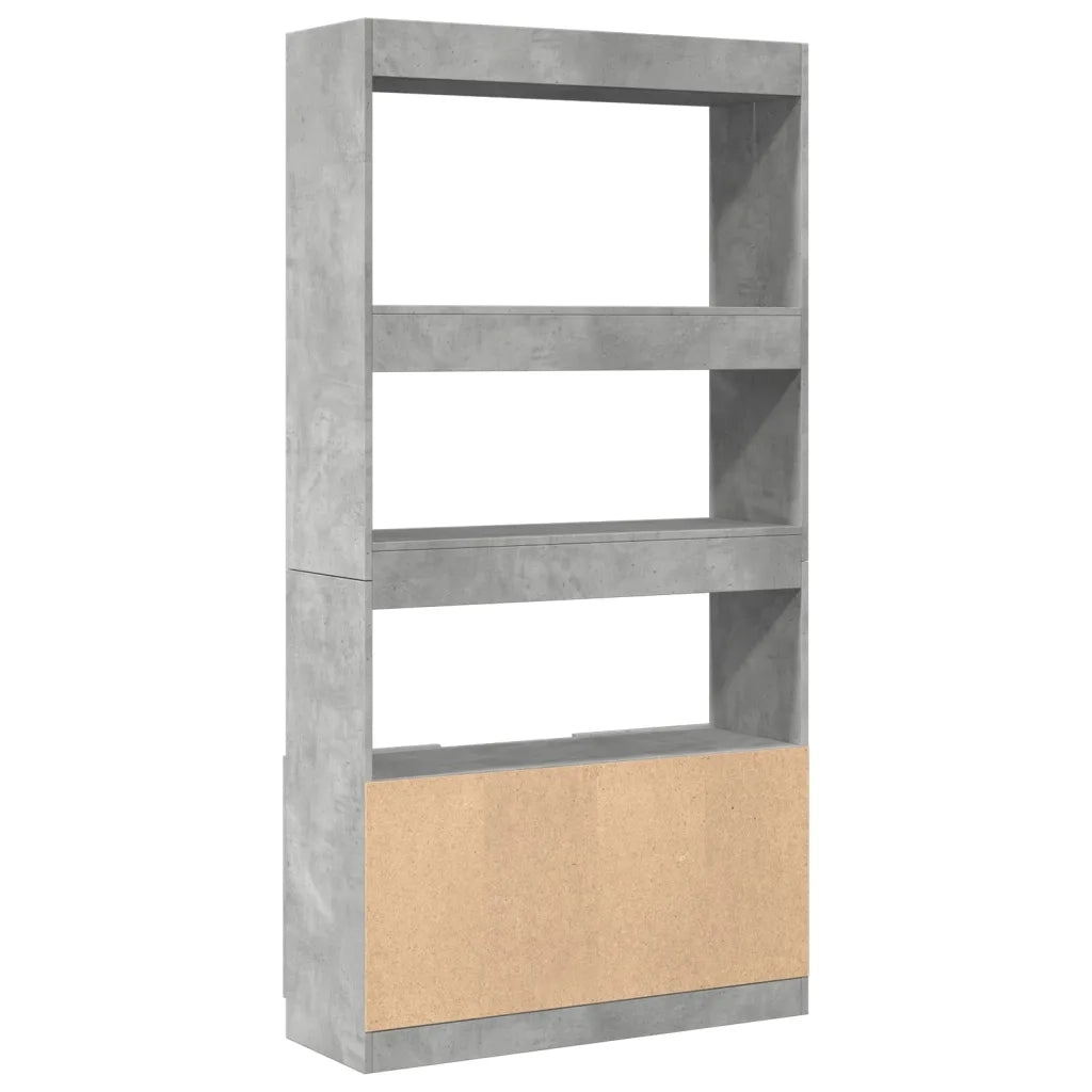 Credenza | Madia | Buffet da pranzo | Armadio da pranzo Grigio Cemento 92x33x180 cm in Legno Multistrato