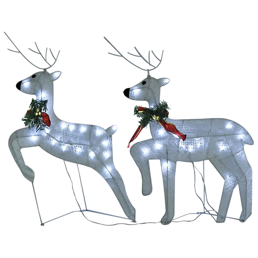 Renne e Slitta di Natale Decorazione Esterni 100 LED Bianco CFW5977603