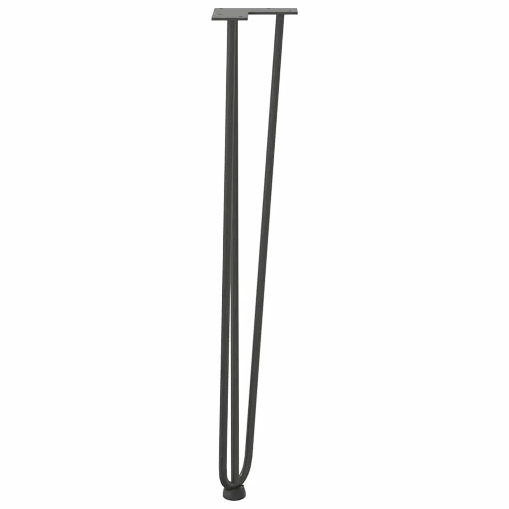 Set di 4 gambe a forcina per tavolo consolle da 72 cm design moderno finitura opaca acciaio massiccio antracite 02_0056745