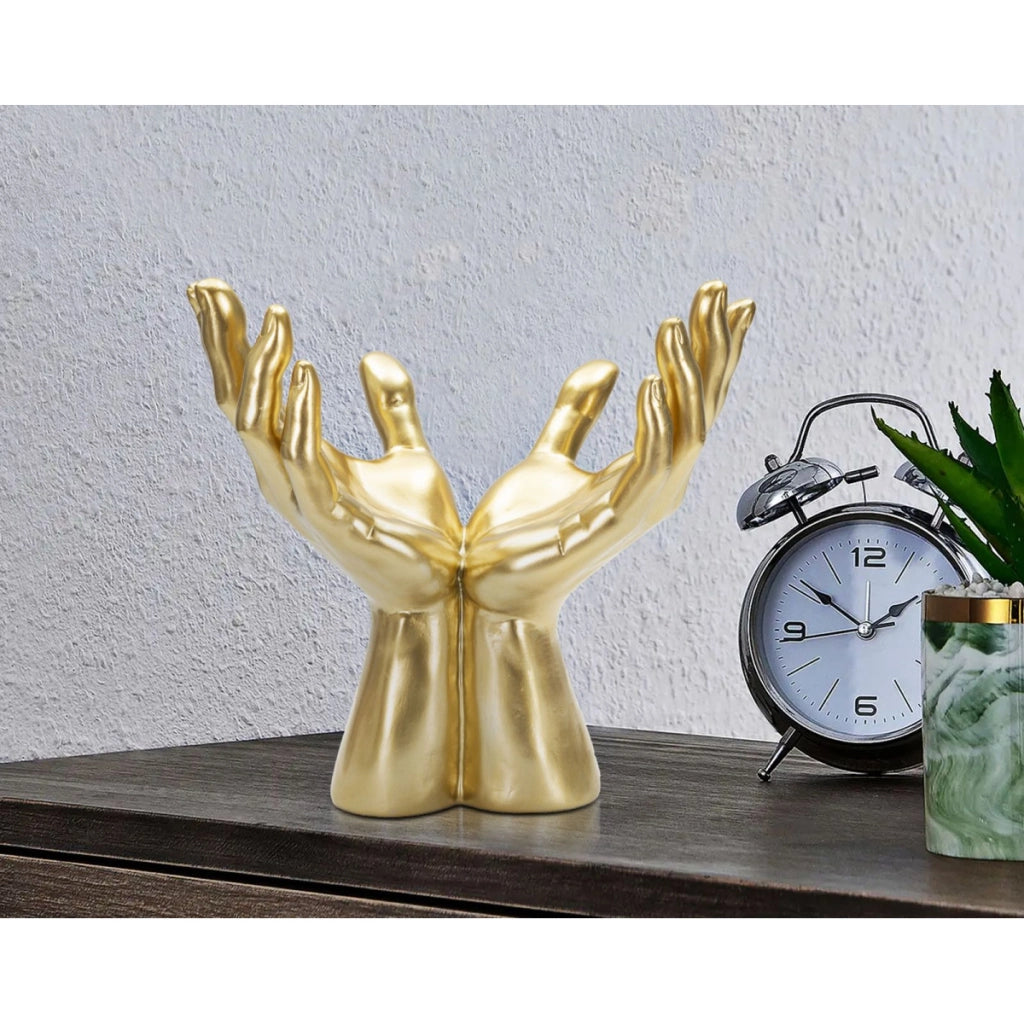 Scultura Mani 3, Oro, Poliresina, 25x15x24 cm