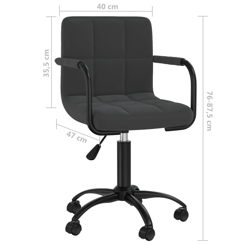 Sedia girevole/poltrona da ufficio/studio in velluto nero 02_0024166