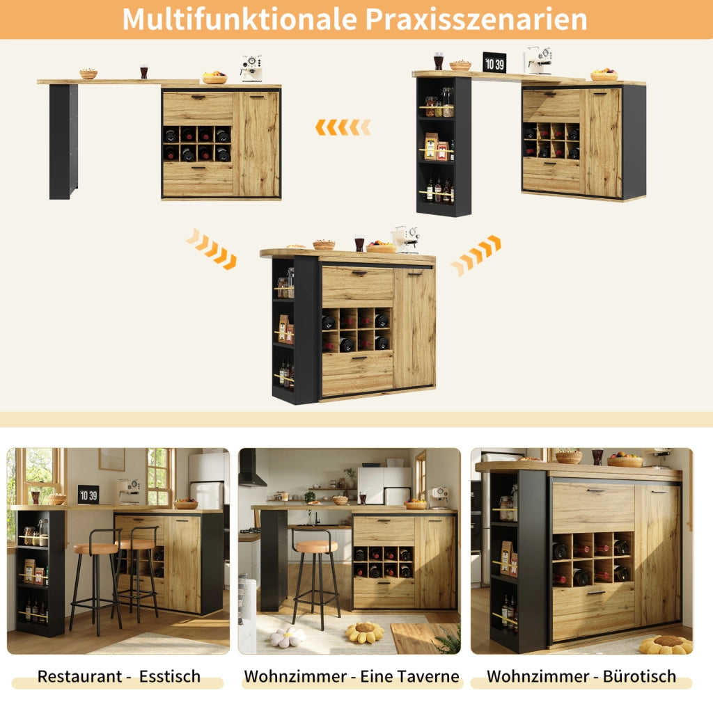 Tavolo da pranzo estensibile con contenitore 138-220x39x105 cm