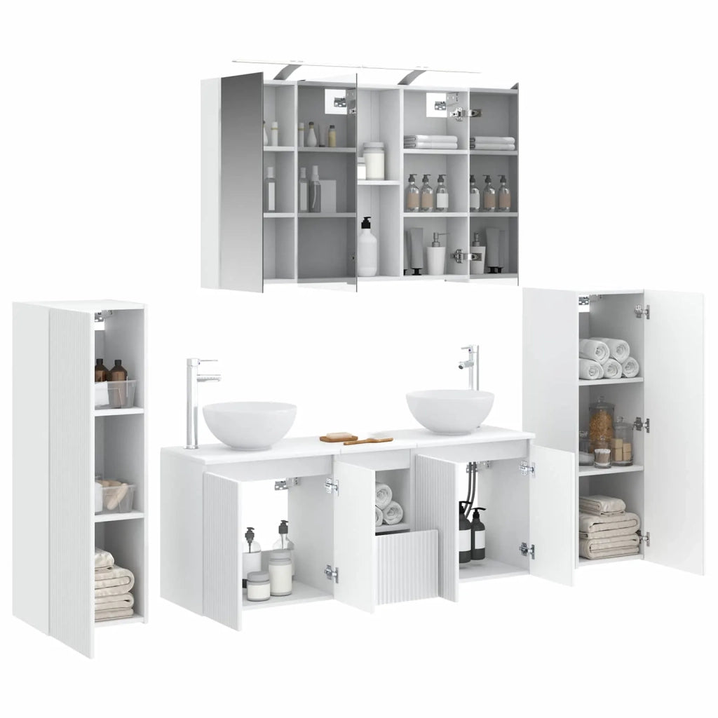 Set di mobili per il bagno 6 pcs Bianco 3407143