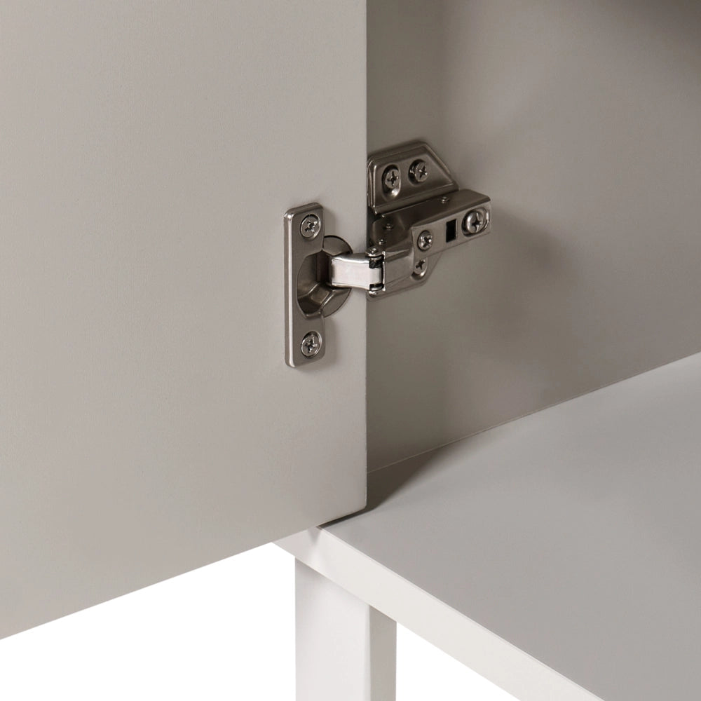 Mobile da bagno a colonna in MDF con ripiani, colore beige chiaro stile tradizionale