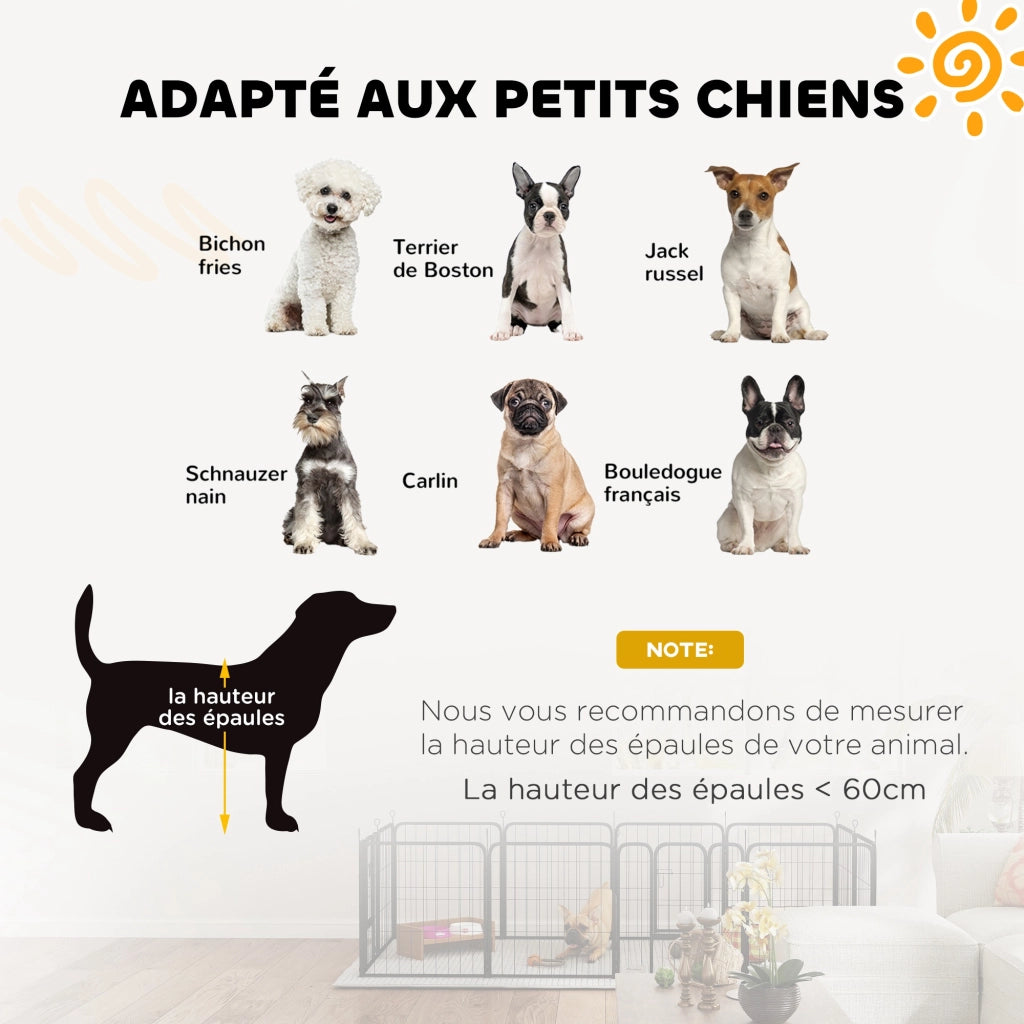 Recinto per cani 12 pannelli ¨C Minimal ¨C nero 60H cm pieghevole modulabile