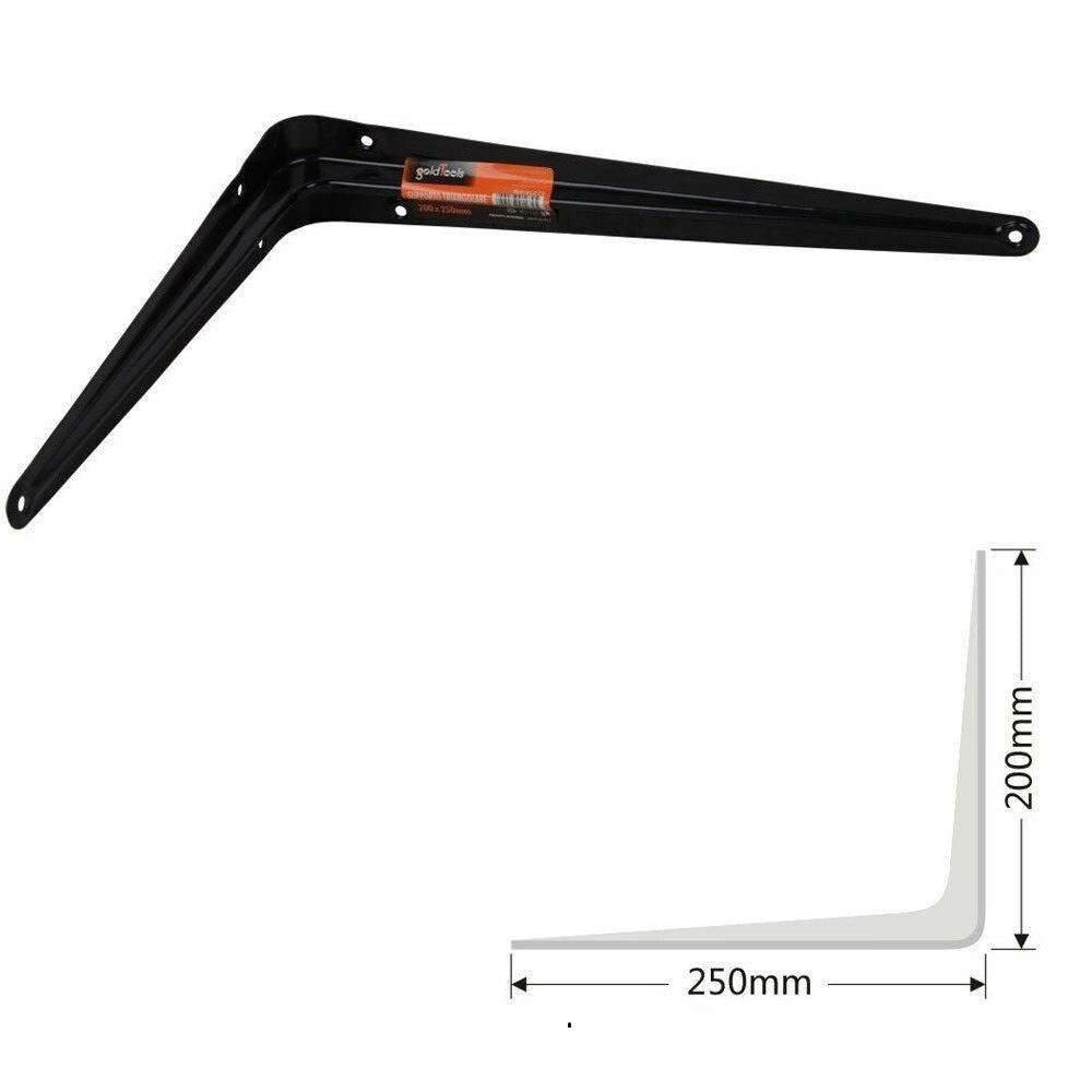 Trade Shop - Staffe Angolari 2pz Supporto Staffa Angolare Reggimensole Angolo 90° 200x250mm -