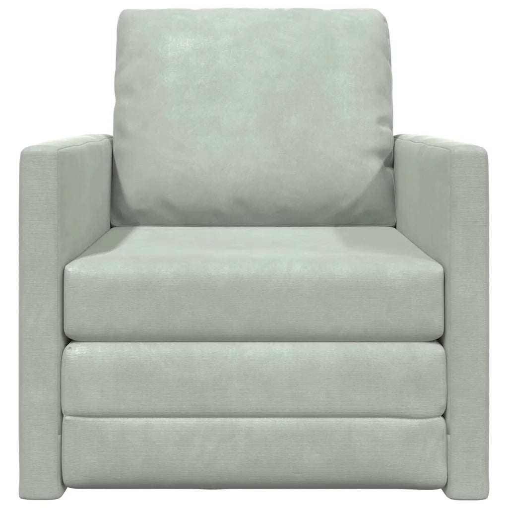 Divano letto-Sofa Letto-Daybed Grigio chiaro 74 x 77 x 81 cm Velluto