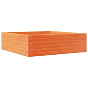 Fioriera rialzata per piante fiori terrazza giardino finitura a cera 80 x 80 x 23 cm legno di pino massiccio marrone 02_0038499