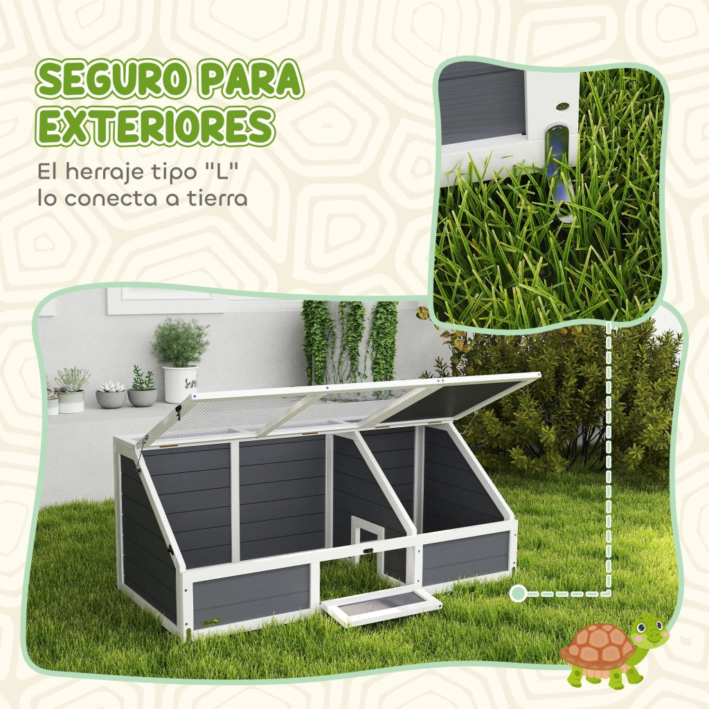 Casetta per Tartarughe in Legno ¨C zephmum ¨C 120x55x50 cm Grigio Chiaro