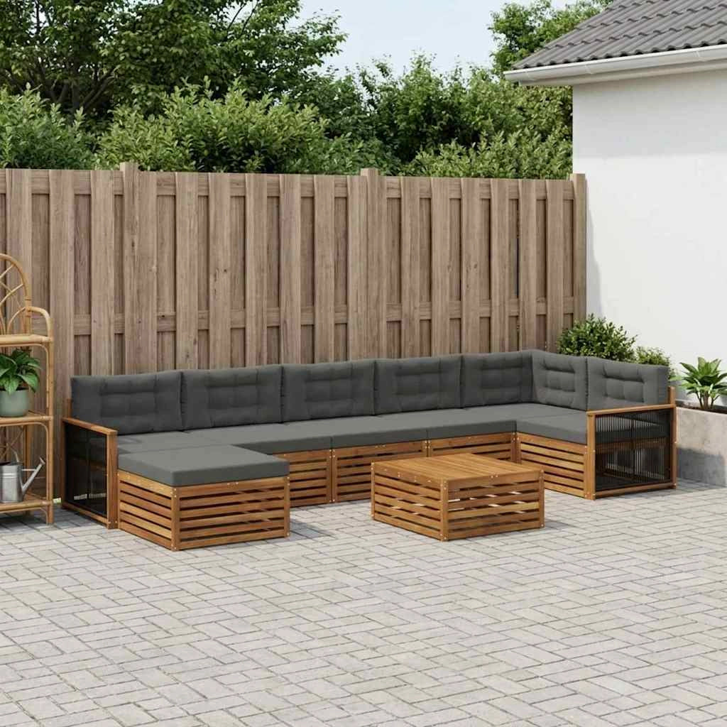 Set di divani da esterno 8 pz Naturale e Antracite 3383655