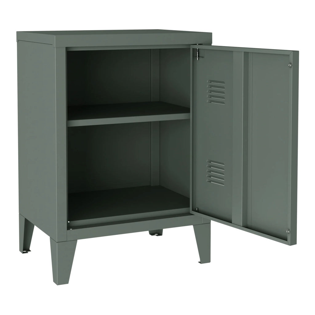 Comodino in acciaio laminato 57 x 40 x 30 cm grigio scuro 03_0008681