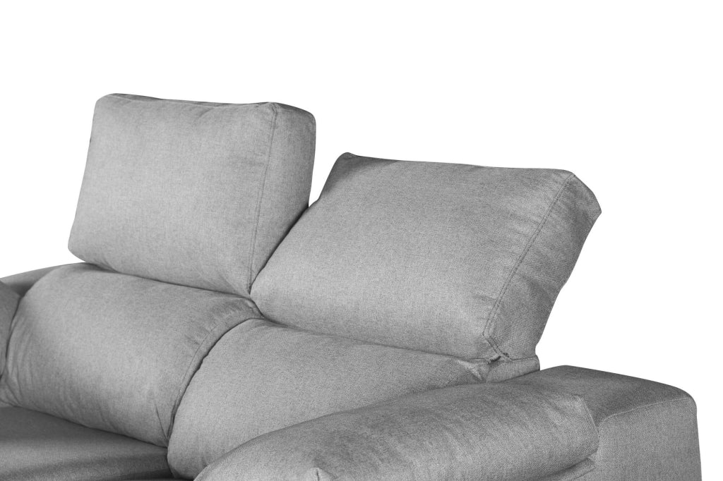 Divano fisso Astrice, SofÃ  in tessuto imbottito a 2 posti, Divano motorizzato, Multiposizione e reclinabile, 160x100h100 cm, Grigio