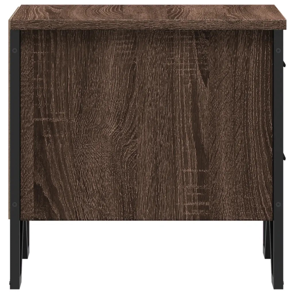 Set di 2 Comodini | Armadio da Notte | Mobiletto da notte Rovere Marrone 40x41x40 cm in Legno Multistrato