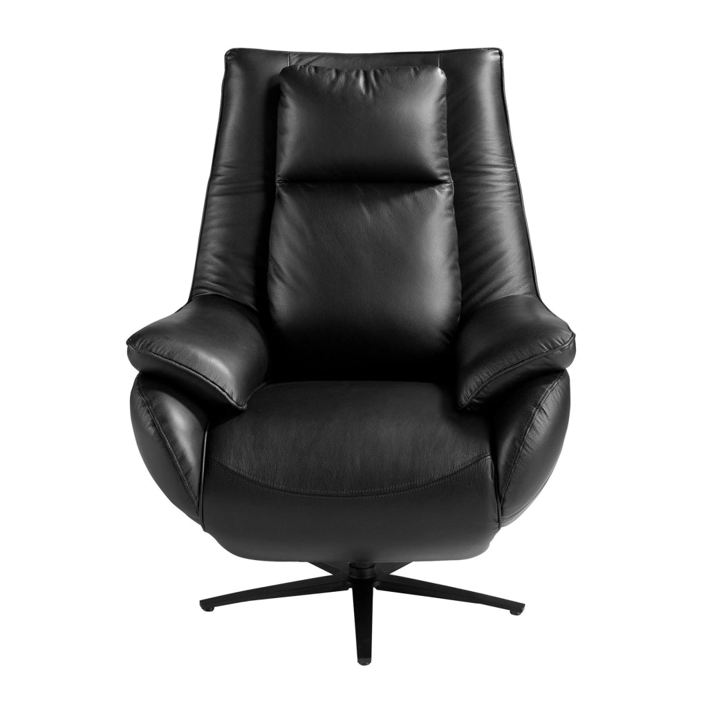 Poltrona girevole in pelle nera