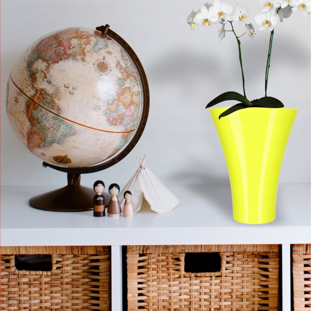 Vaso da fiori KADAX, vaso da fiori, copripianta, supporto per fiori, plastica, giallo, 16,5 cm