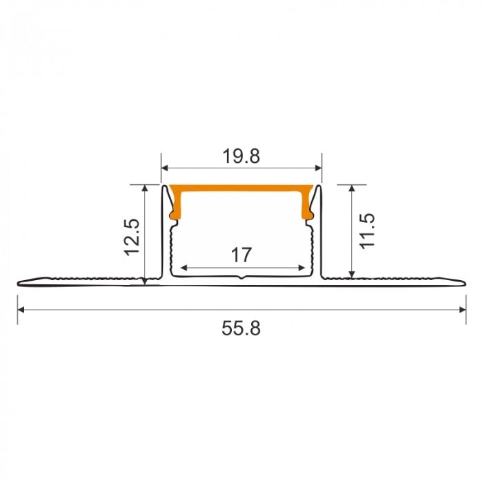 Profilo LED GNS01 superficie nero con diffusore nero 1m
